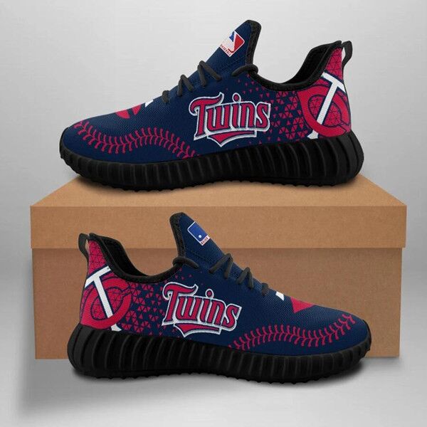 Men's Minnesota Twins Mesh Knit Sneakers/Shoes 003